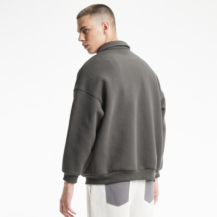 POLO collar casual solid color fashion trend hoodies
