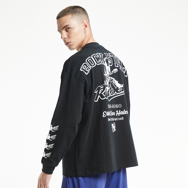 Letters and animal prints on sides of arms and double-sided sweatshirts