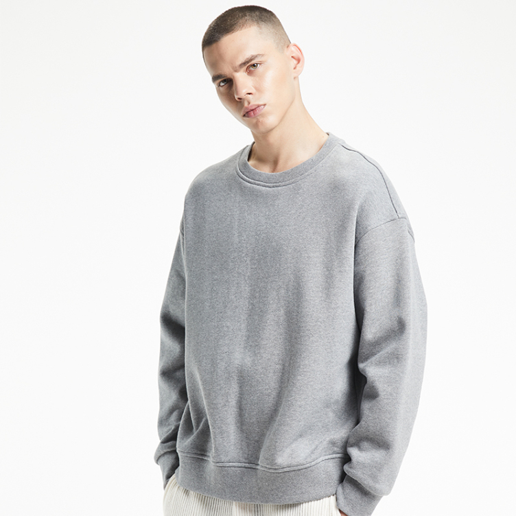 Pure color loose casual knitted crewneck sweatshirts
