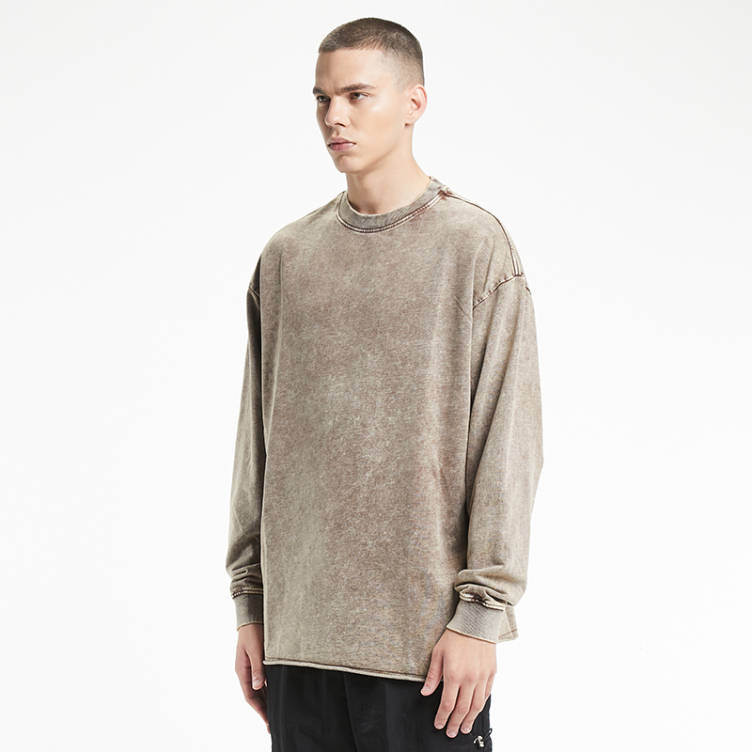 Solid water made old pure color T-shirts
