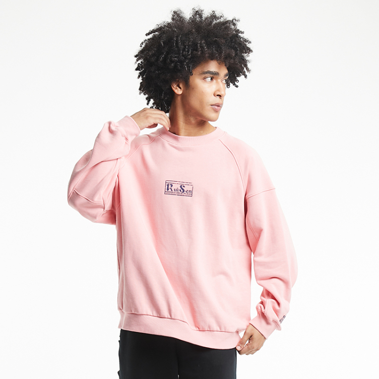 Premium letters print pink double-sided print sweatshirts