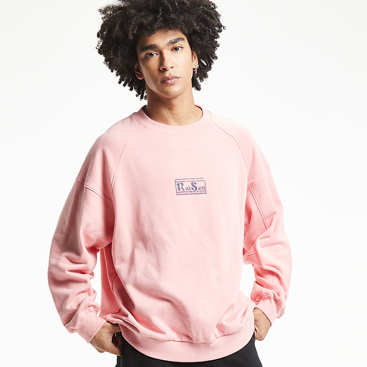 Premium letters print pink double-sided print sweatshirts