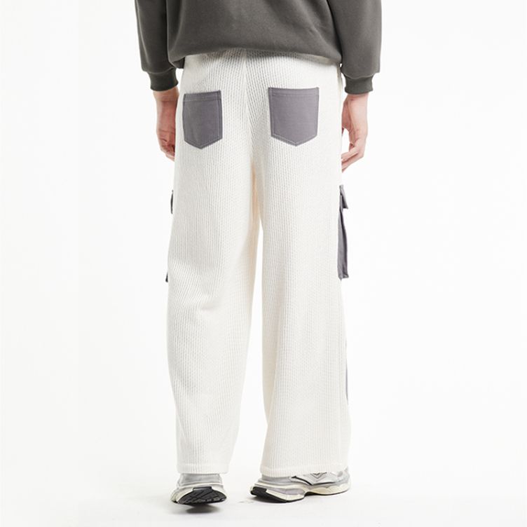 Thin breathable patchwork pocket fabric pants