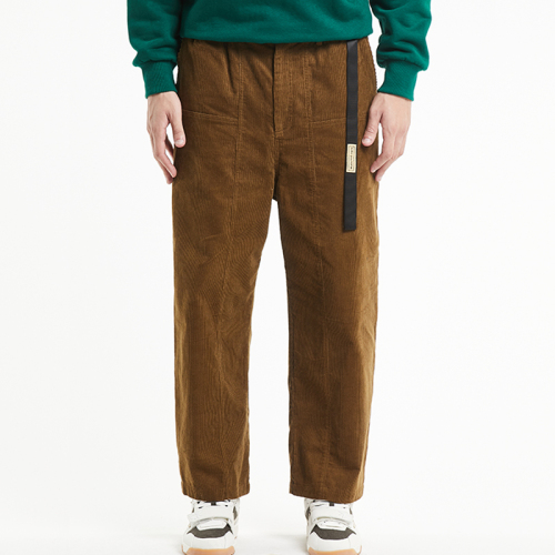 Brown gloss trend straight leg pants