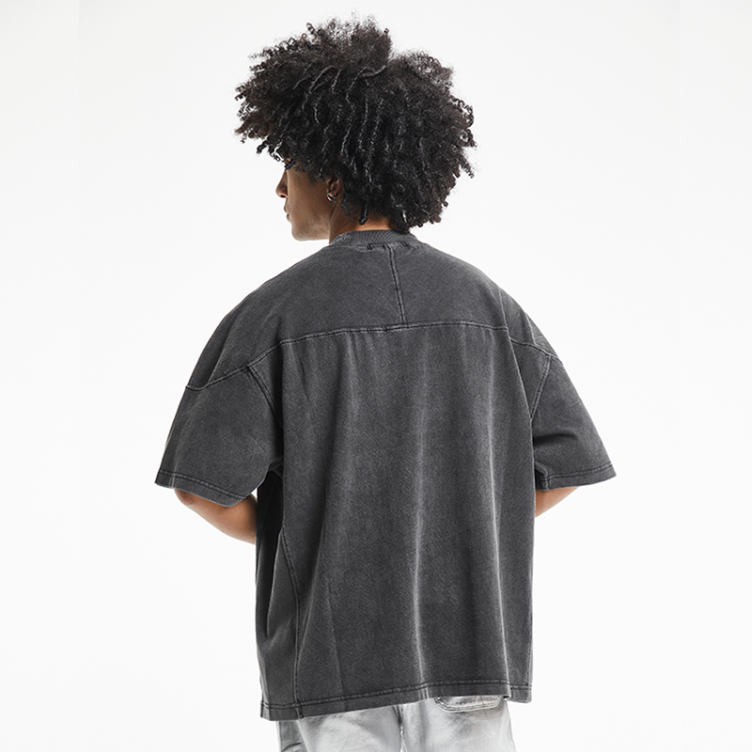 3D letters printed casual round neck T-shirts
