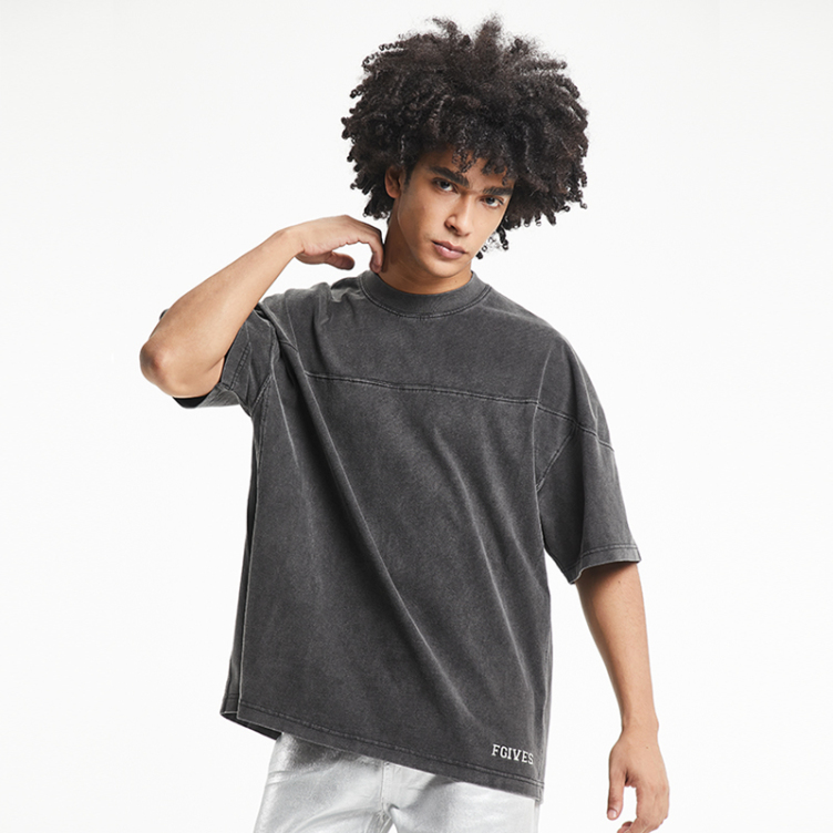 3D letters printed casual round neck T-shirts