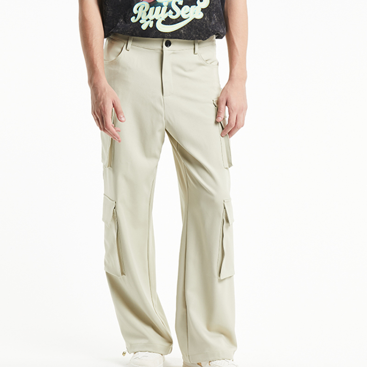American design multi-pocket straight leg pants