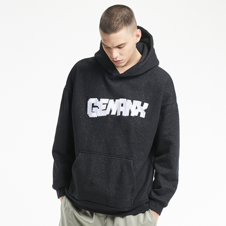 Star studded casual hooded letter print hoodies