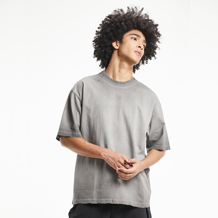 Washed to make an old look fashion T-shirts