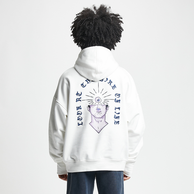 American street photo trend letter character printed hoodies