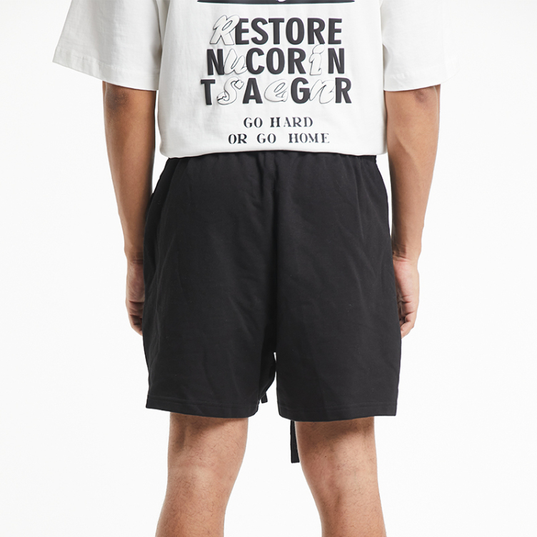 Black casual animals pattern printed shorts