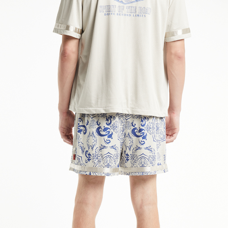 Beach mesh leisure breathable sublimation printed shorts