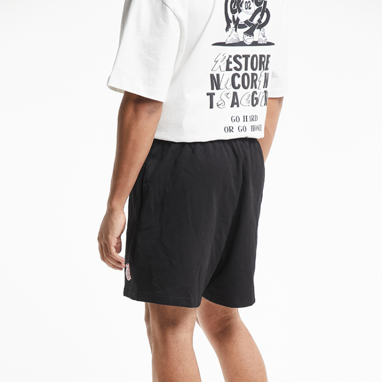 Black casual animals pattern printed shorts