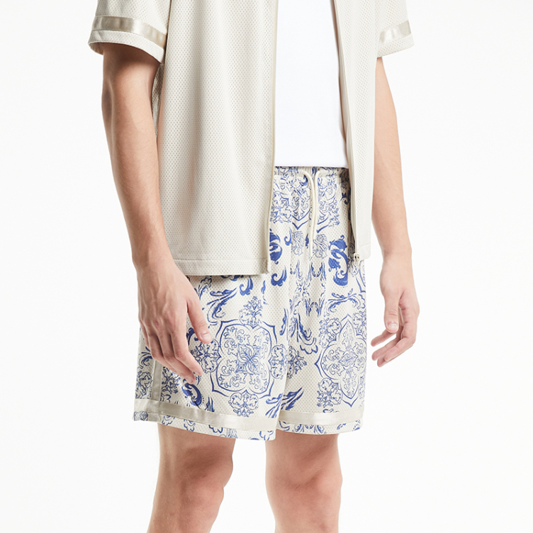 Beach mesh leisure breathable sublimation printed shorts
