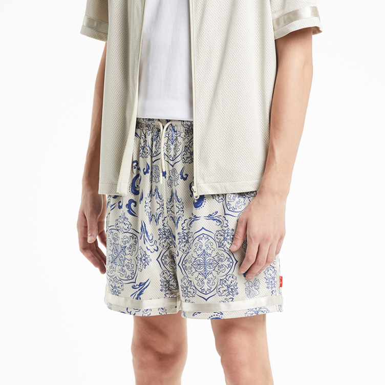 Beach mesh leisure breathable sublimation printed shorts