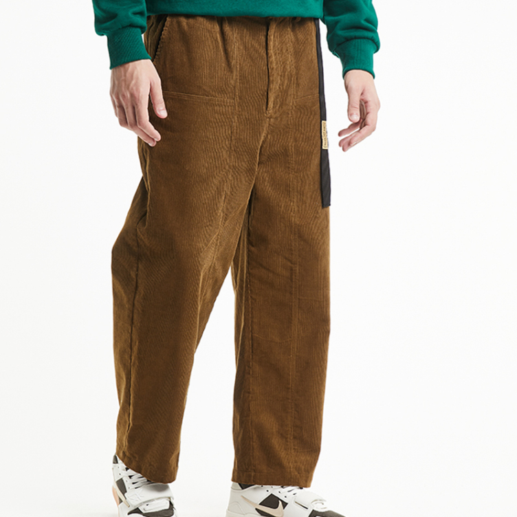 Brown gloss trend straight leg pants