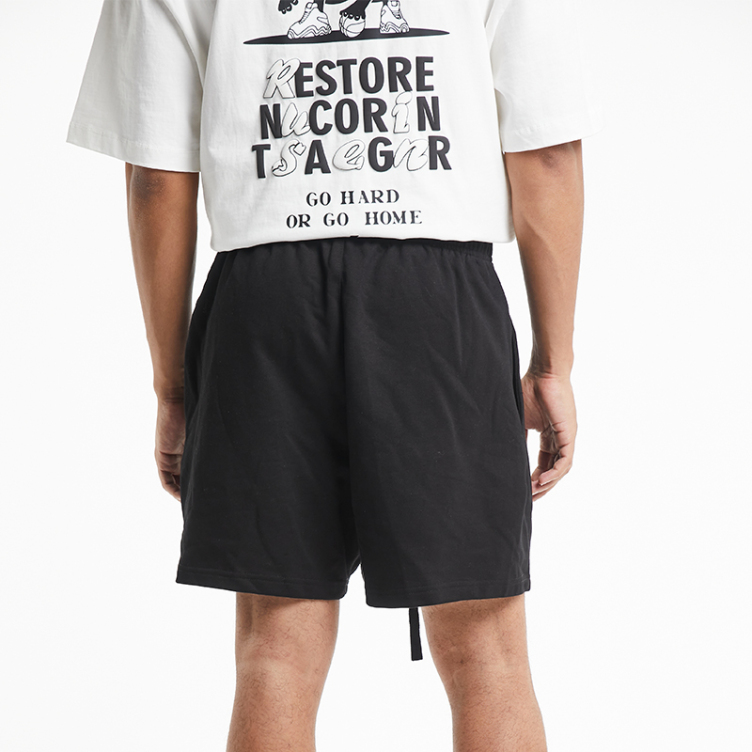 Black casual animals pattern printed shorts