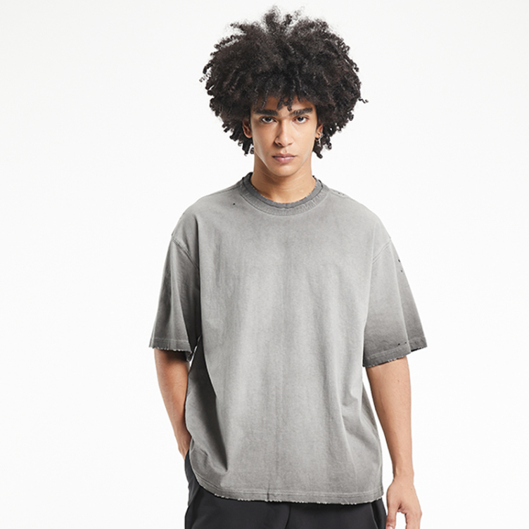 Washed to make an old look fashion T-shirts