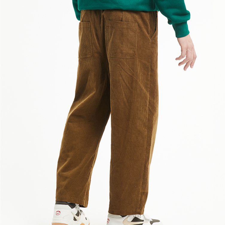 Brown gloss trend straight leg pants
