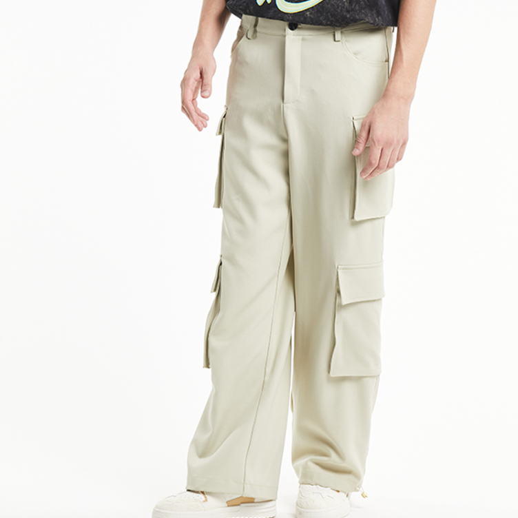 American design multi-pocket straight leg pants
