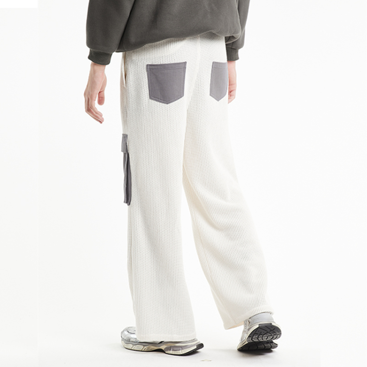Thin breathable patchwork pocket fabric pants