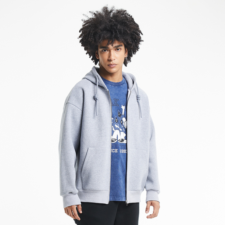 Big grey pockets with cardigan hoodies