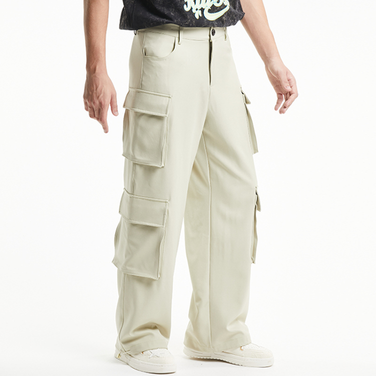 American design multi-pocket straight leg pants
