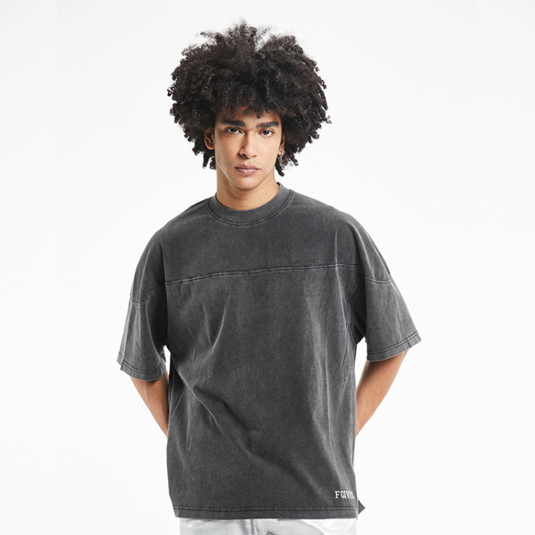 3D letters printed casual round neck T-shirts