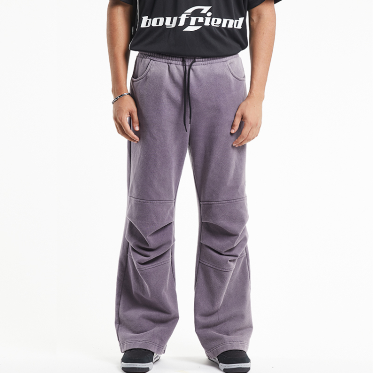 Purple gradient boot-cut pants