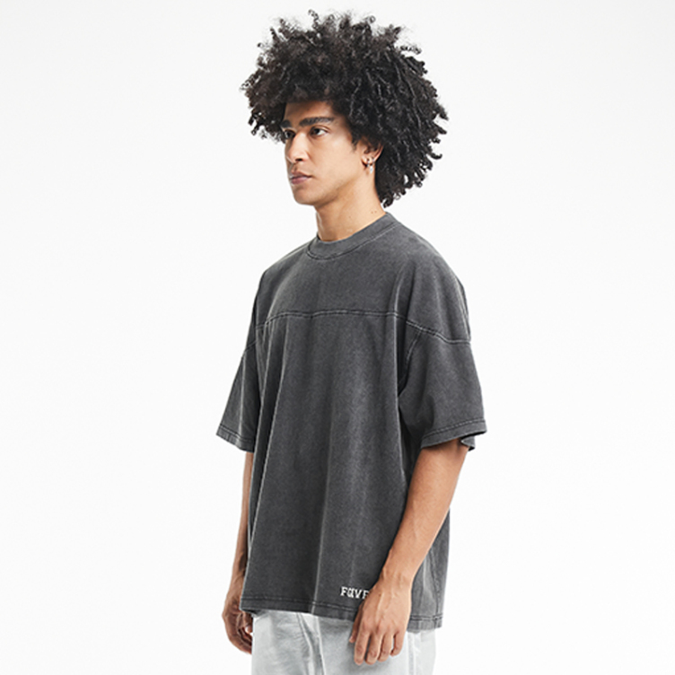 3D letters printed casual round neck T-shirts