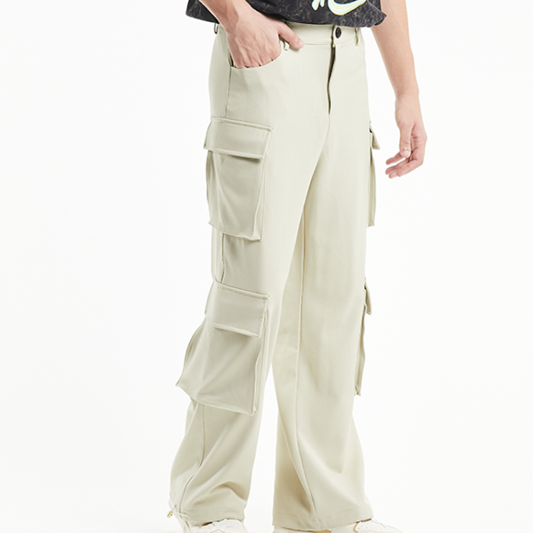 American design multi-pocket straight leg pants