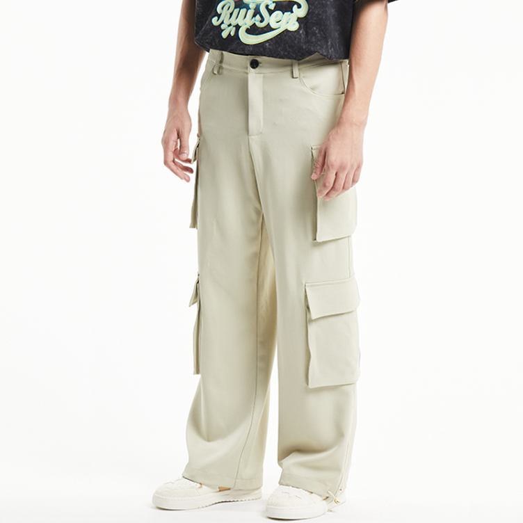 American design multi-pocket straight leg pants