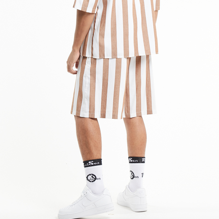 Vertical striped casual quick-dry shorts