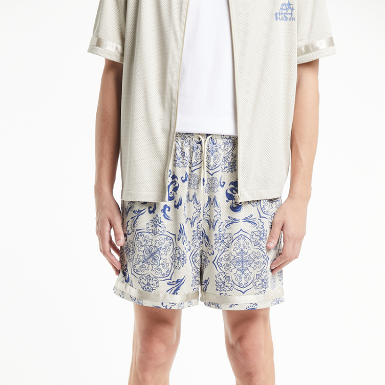 Beach mesh leisure breathable sublimation printed shorts