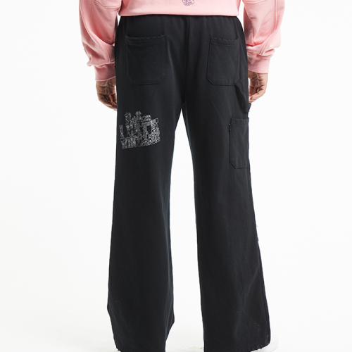 American trend baggy ripped pants
