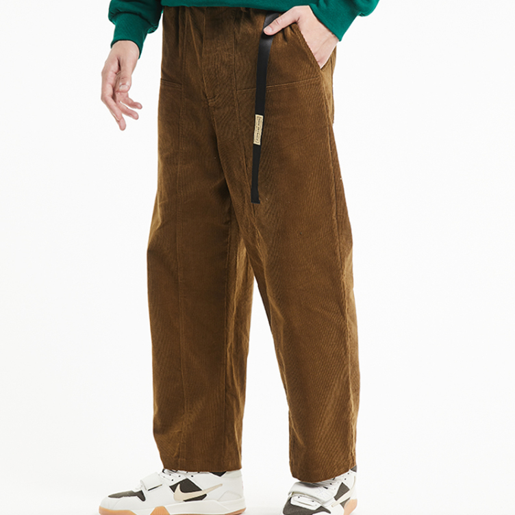 Brown gloss trend straight leg pants