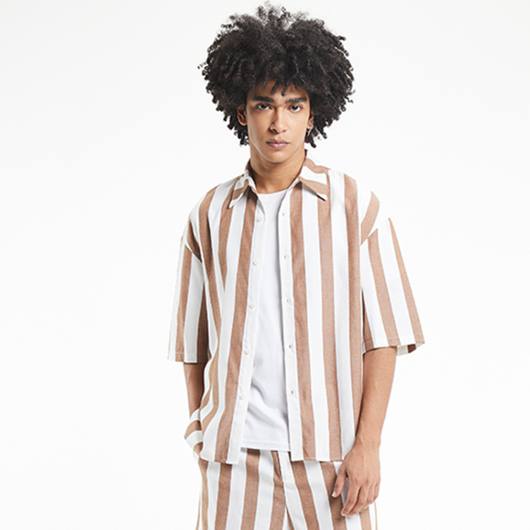 Veritical triped casual shirts
