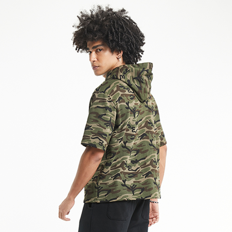 Camouflage short-sleeved hooded T-shirts