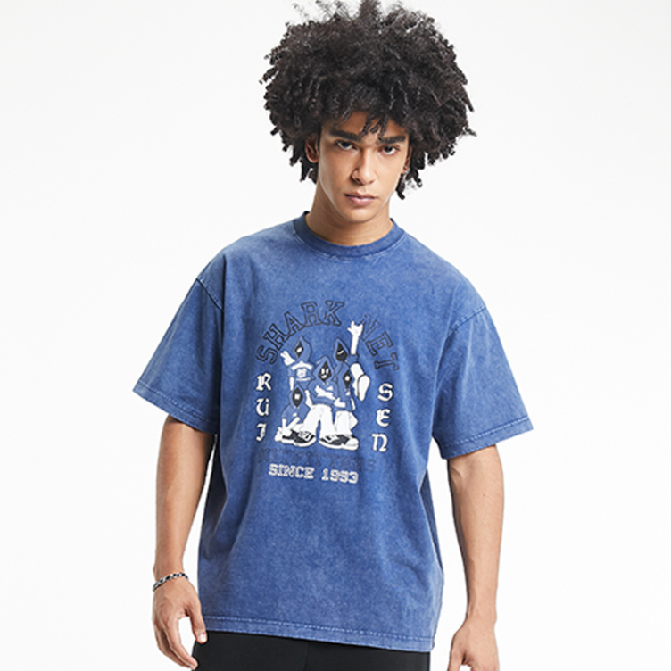 Letters figure print short-sleeved T-shirts