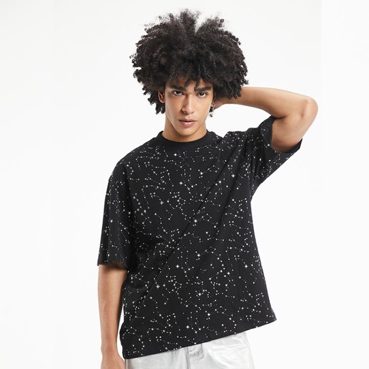 Cool casual chain star pattern trend T-shirts