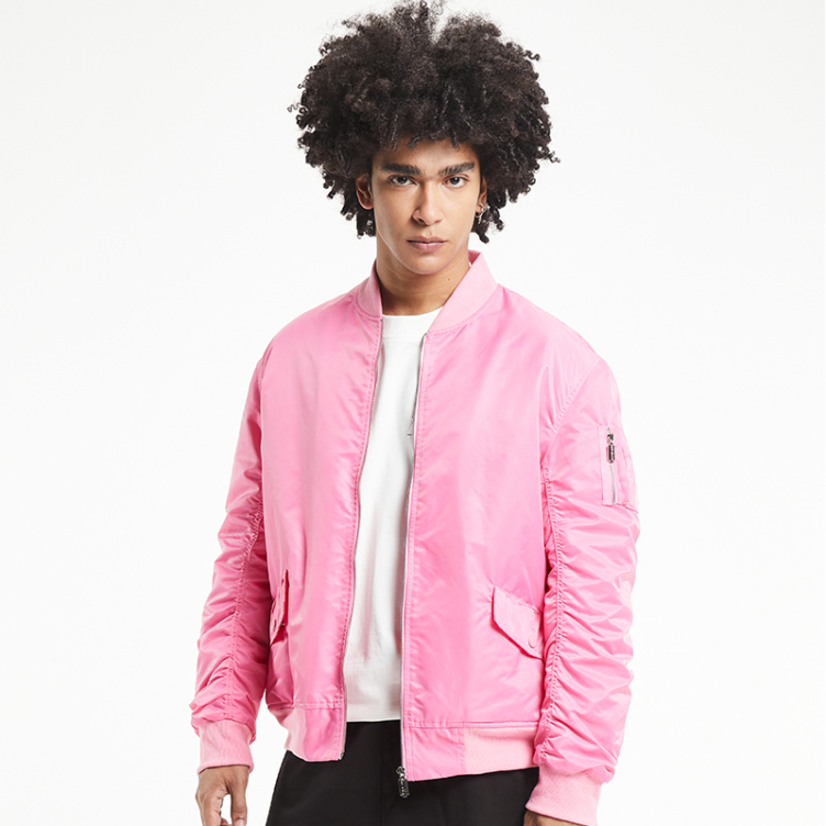 Stand-up collar multi-pocket baseball jacket