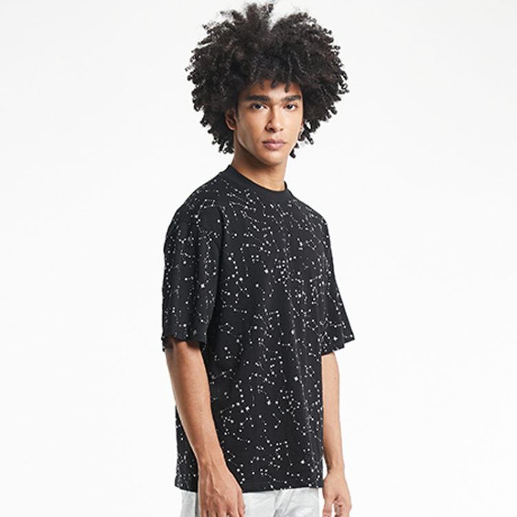 Cool casual chain star pattern trend T-shirts
