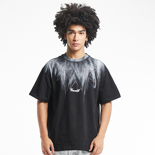 Street star hot drill wash vintage short-sleeved T-shirts