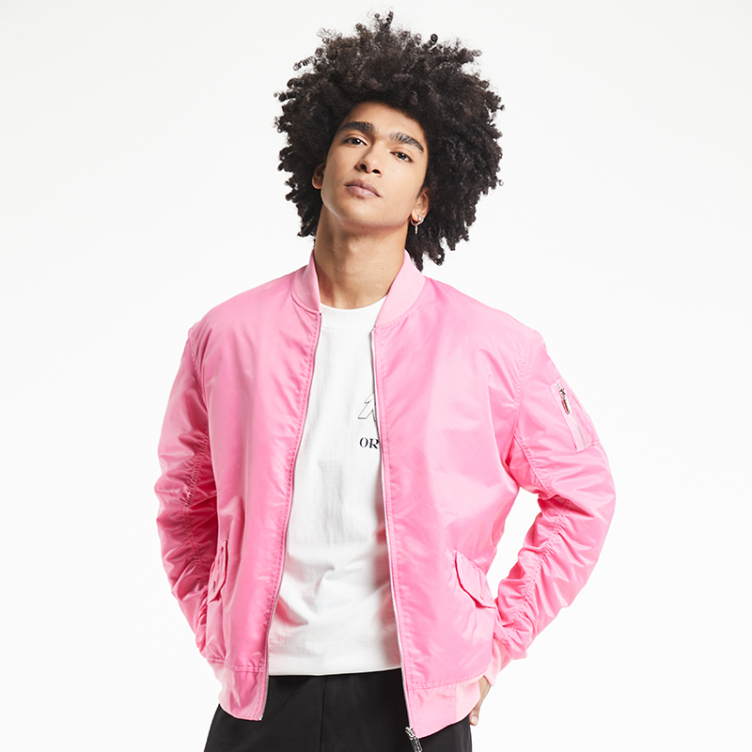 Stand-up collar multi-pocket baseball jacket