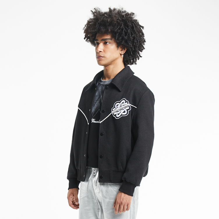 Hip hop High Street Ties Embroidered casual bomber jacket