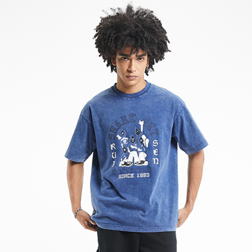 Letters figure print short-sleeved T-shirts