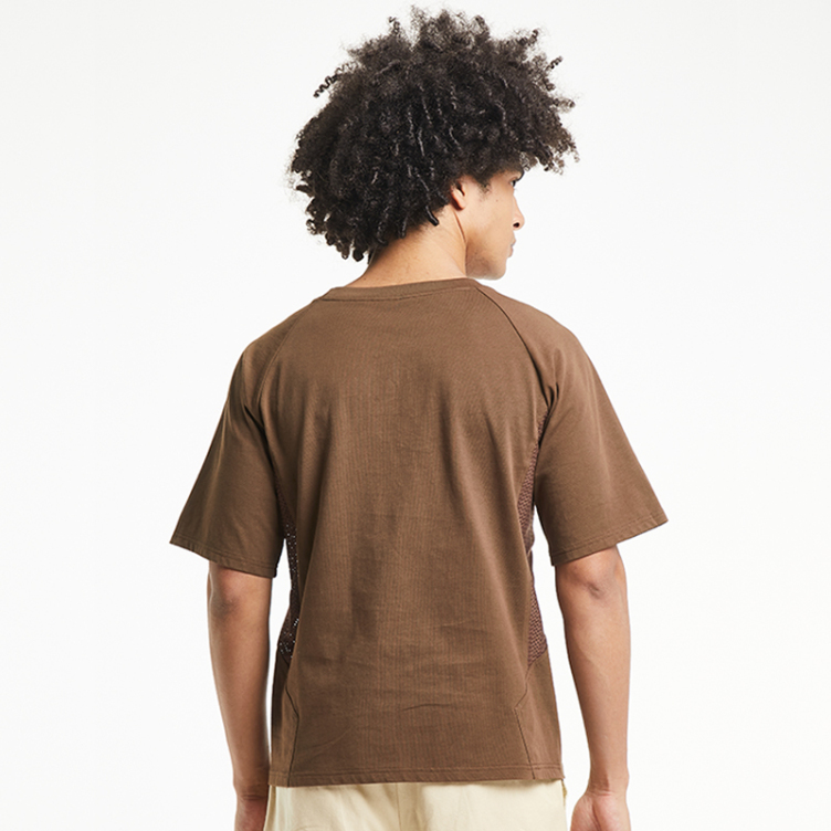 Pure cotton mesh stitching breathable T-shirts