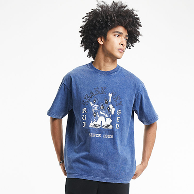 Letters figure print short-sleeved T-shirts