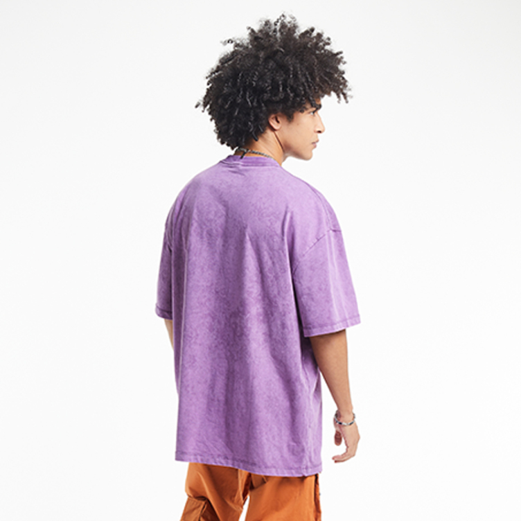 Purple wash digital print T-shirts