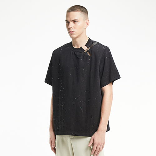 Trendy short open crew neck T-shirts